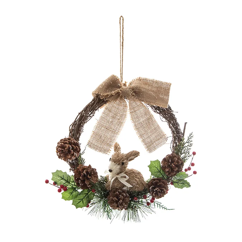 Couronne Pommes de pin & personnage Aléatoire - 30x10x32cm-2