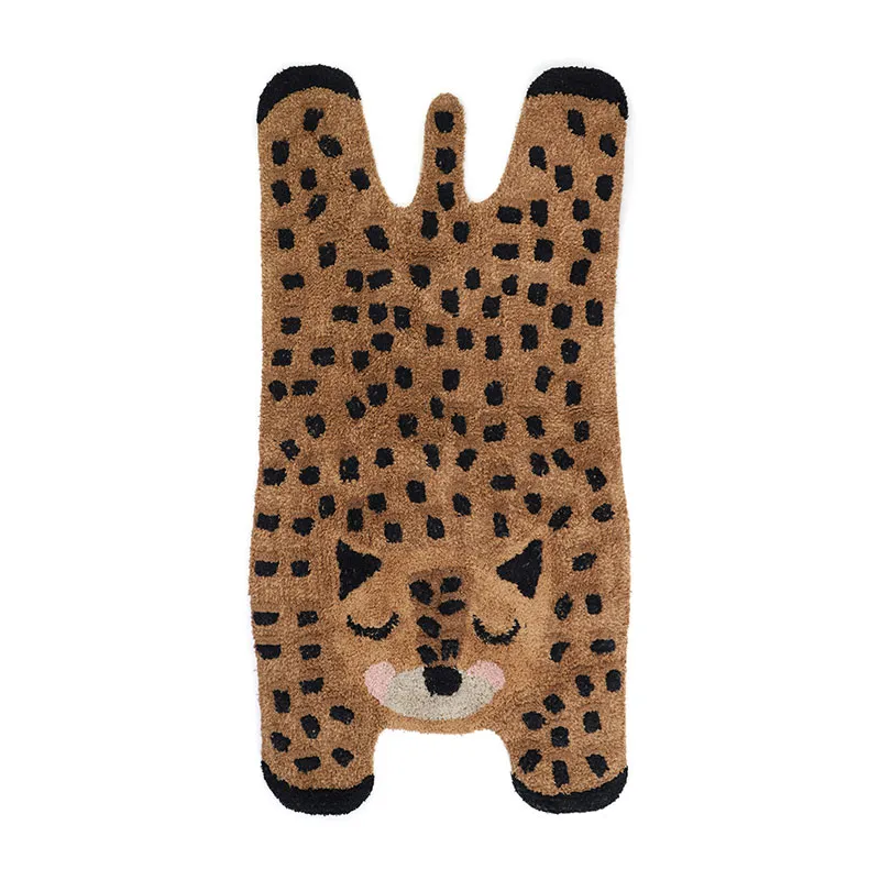 Tapis Coton Little Cheetah Brun - 65x120cm-0