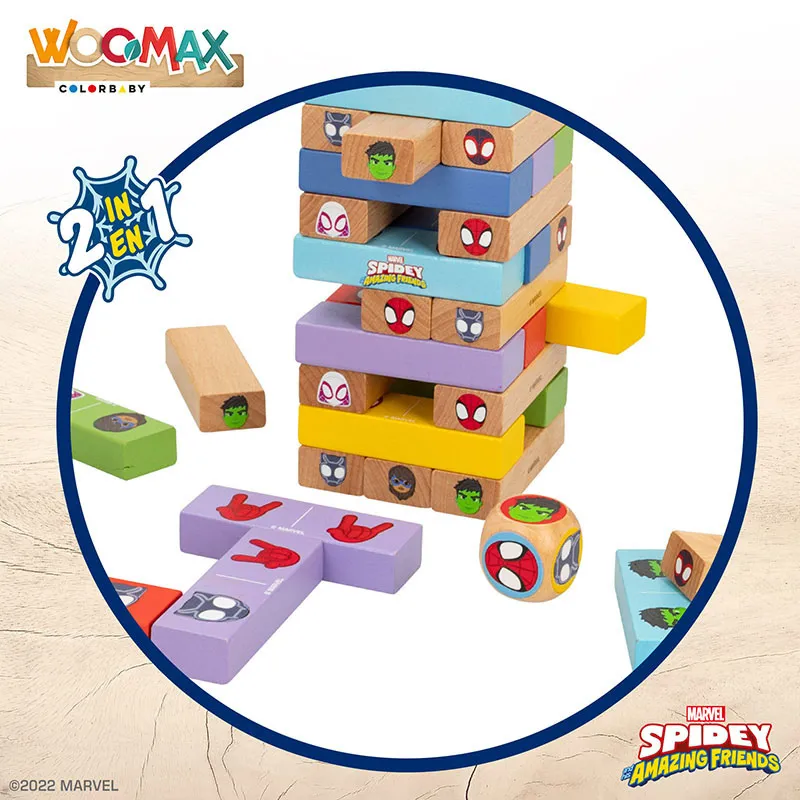 Jeu de construction/Dominos Spidey 2en1 52pcs Bois - 4+-1