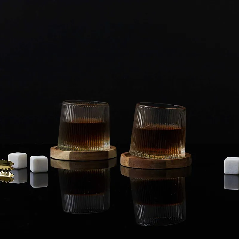 Verre Whisky support Acacia - 2pcs-2