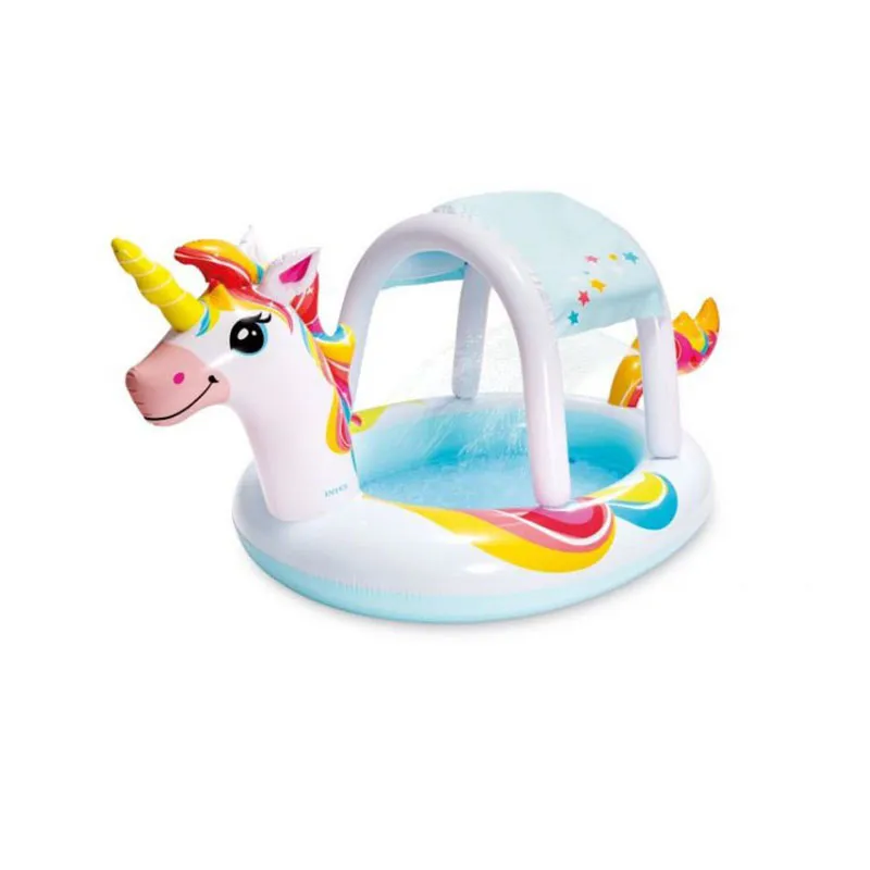 Piscine gonflable fontaine Licorne - 254x132x109cm-1