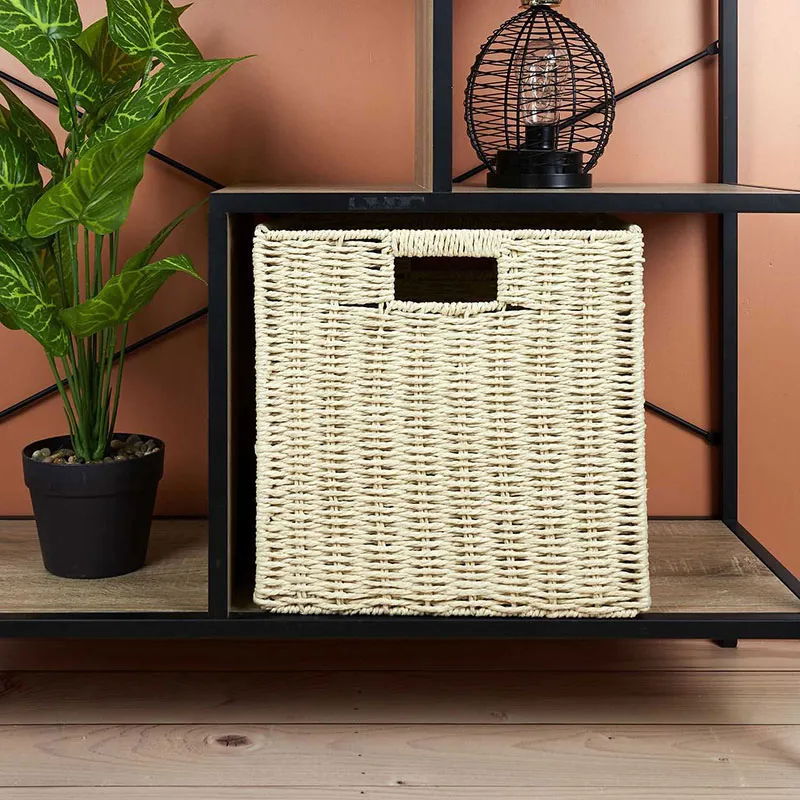 Cube de rangement pliable Marron - 30x30x30cm-3