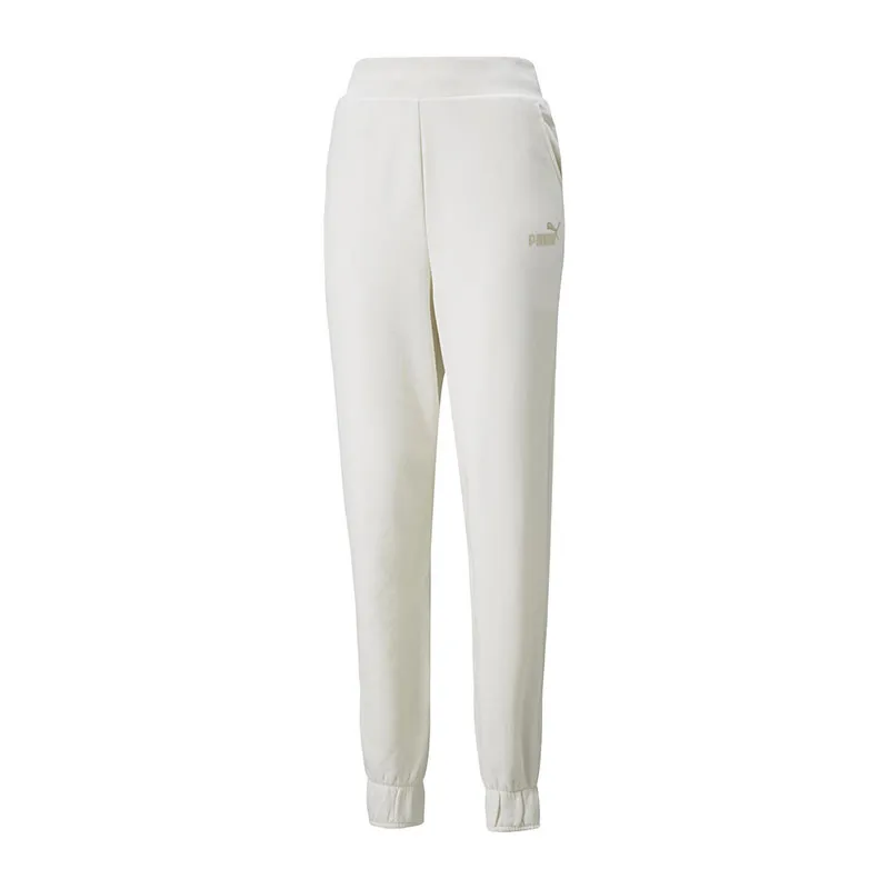 Jogging Femme Essentials Embroidery taille haute Puma - Blanc-0