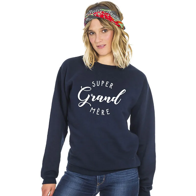 Sweat Femme Super grand mère - Navy-0