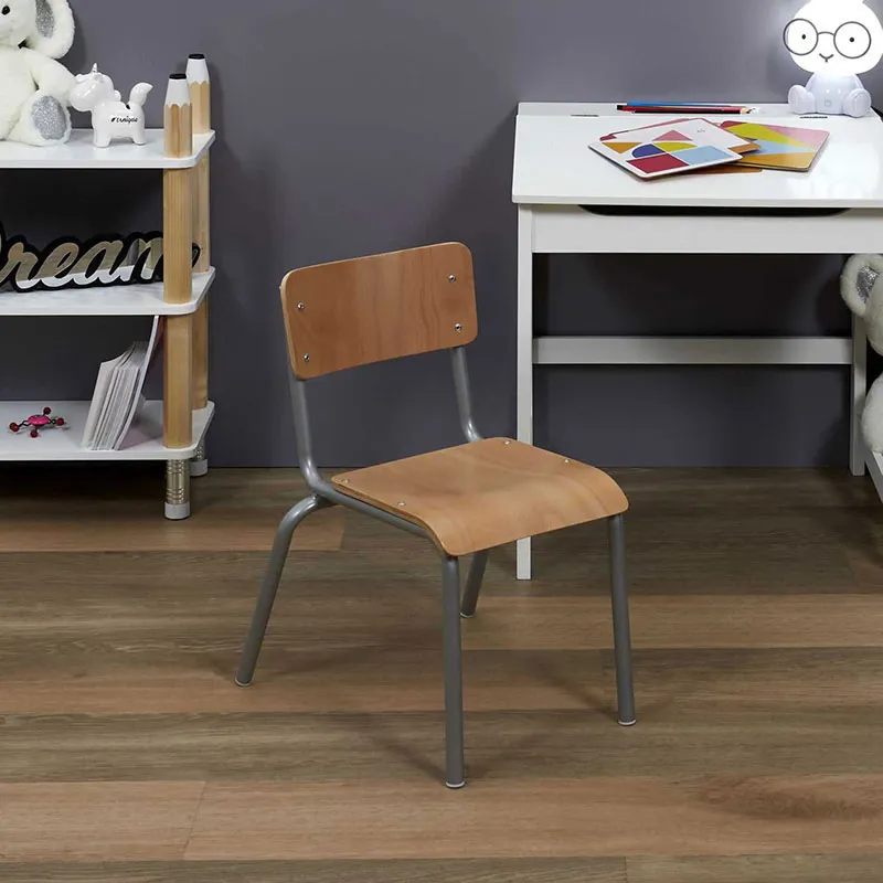 Chaise Écolier enfant Acier/Bois - 34x33x50cm-1