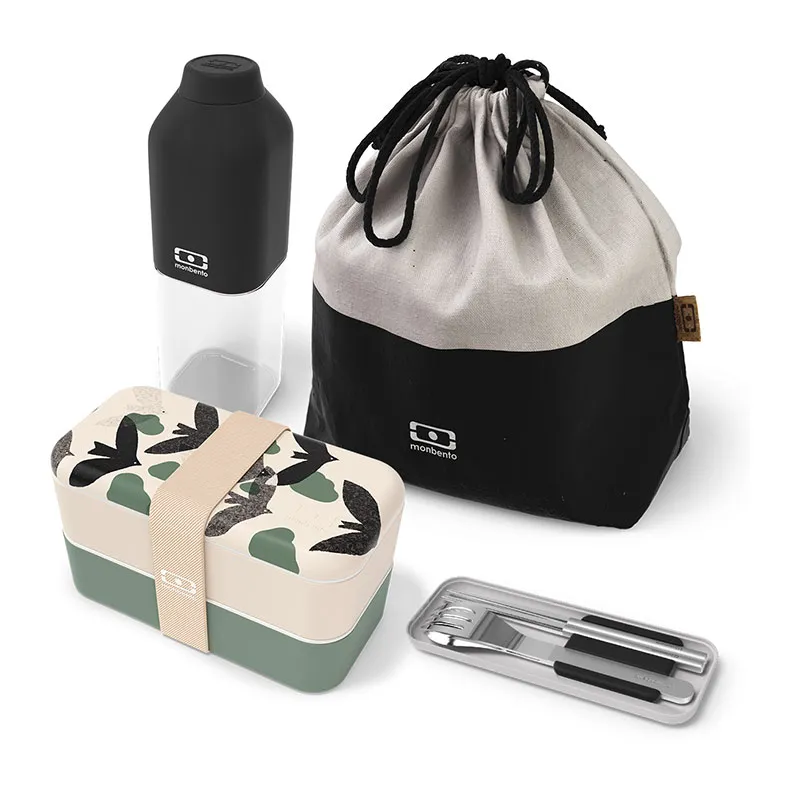 Set Lunch Box Original Birds + Bouteille + Accessoires - 1L-0