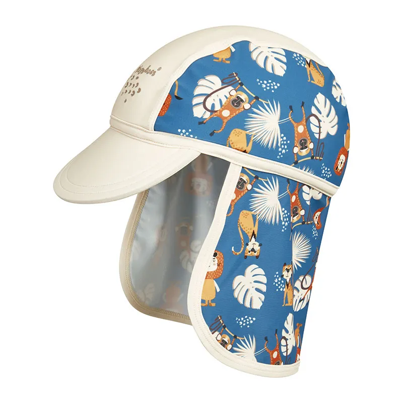 Casquette longue Anti-UV - Cœurs teal-0