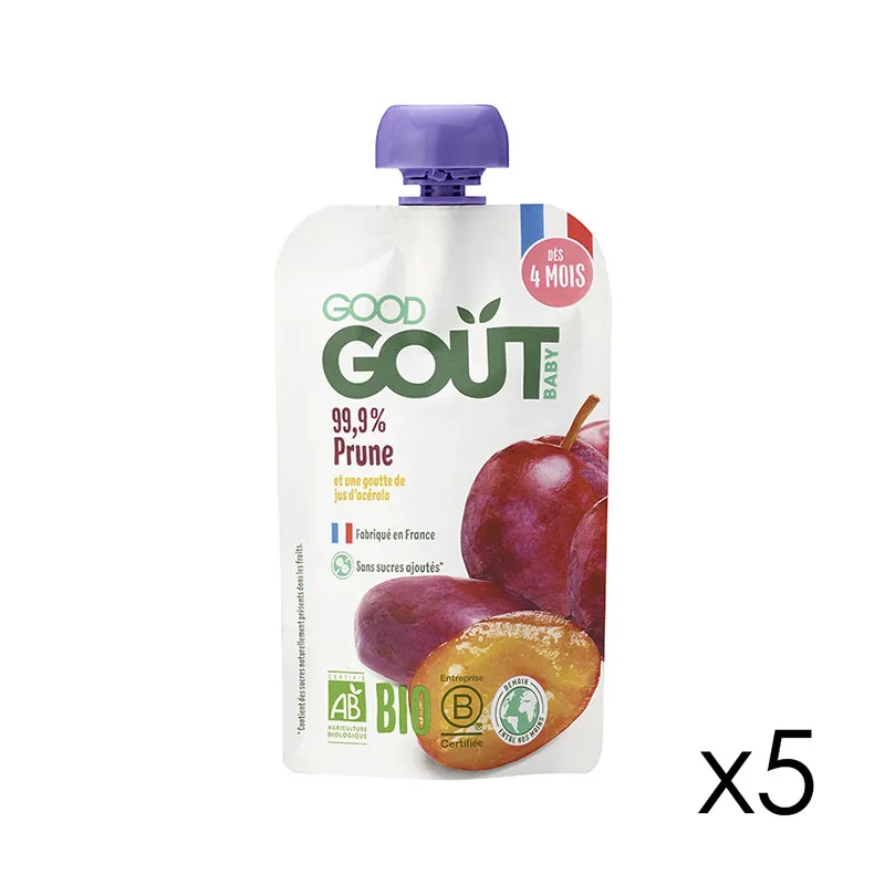 5x120g Gourdes Prune BIO - 4m+-0