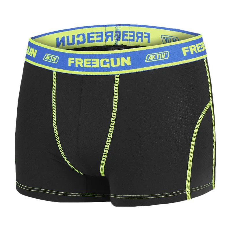 4 Boxers Homme Aktiv Sport - Noir/Jaune/Gris/Bleu/Rouge-3