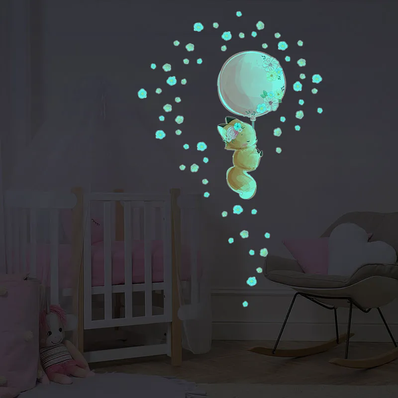 Stickers Phospho. - Renard et son ballon + 60 fleurs-3