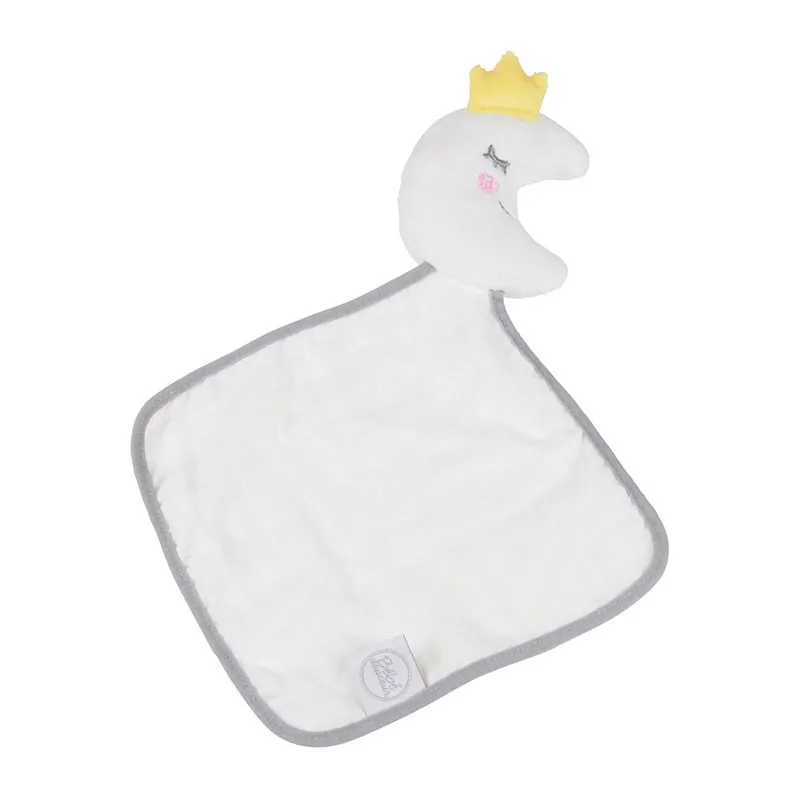 Doudou lange coton Lune Gris - 18x18cm-0