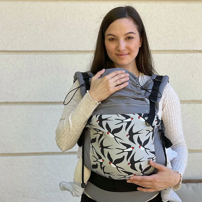 Porte bébé Love Buckle Carrier Hirondelle - Gris-6