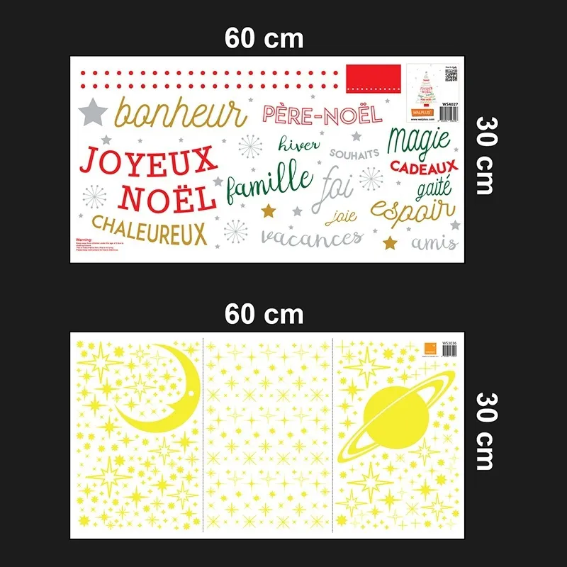 Stickers Phospho - Sapin de Noël français-2