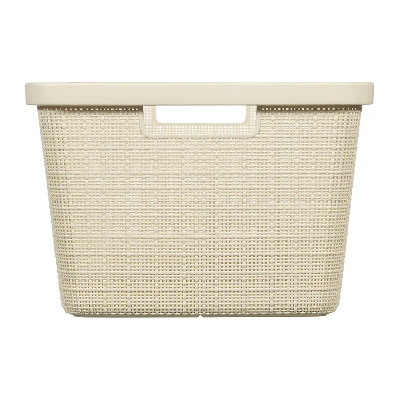Corbeille à linge jute 70% recyclé Blanc - 46L-3