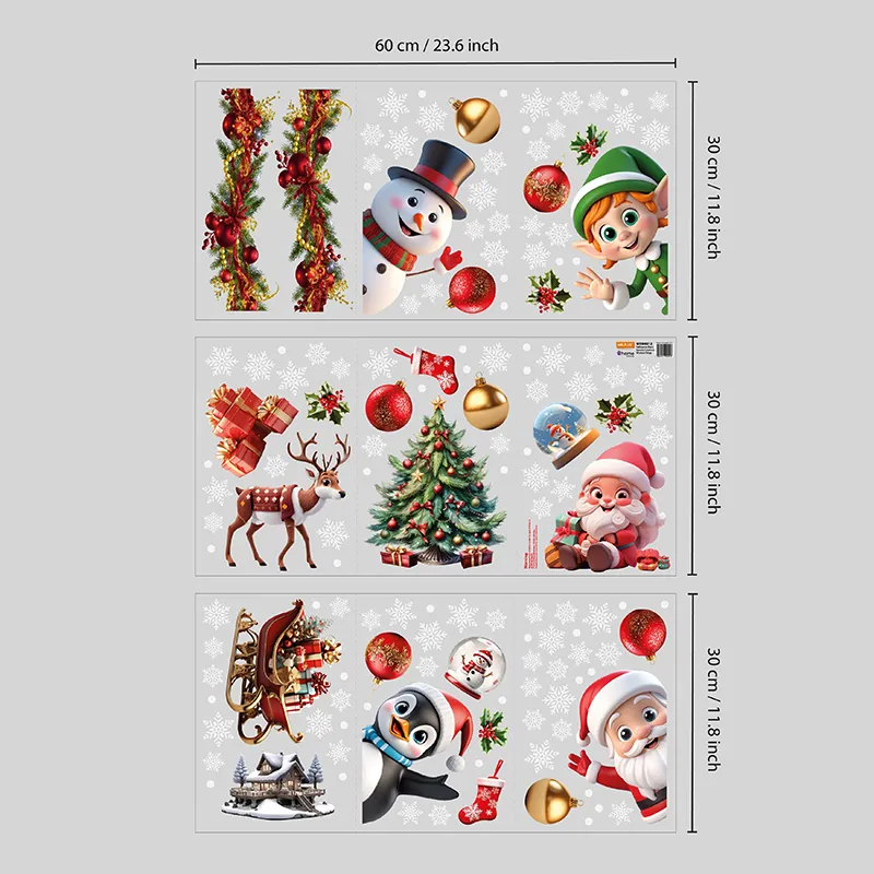 Stickers - Père-Noël, ses amis & flocons de neige-3