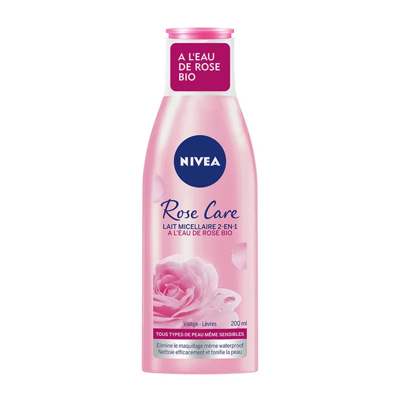 2 Laits micellaire démaquillants à l'eau de Rose BIO - 2x200ml - NIVEA-1