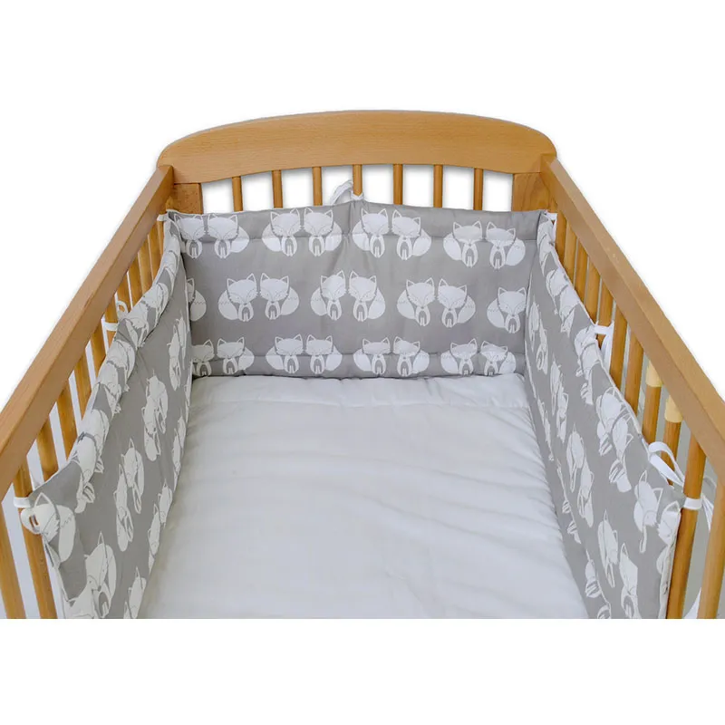 Tour de lit Bébé Renard Étoiles Gris - 30x200cm-1