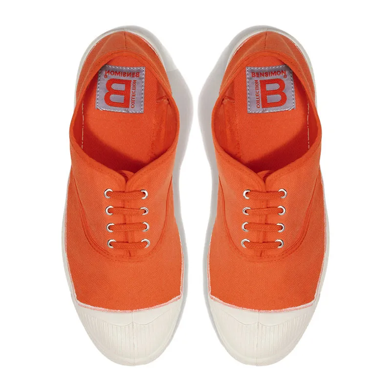 Tennies à lacets Femme - Coquelicot-0