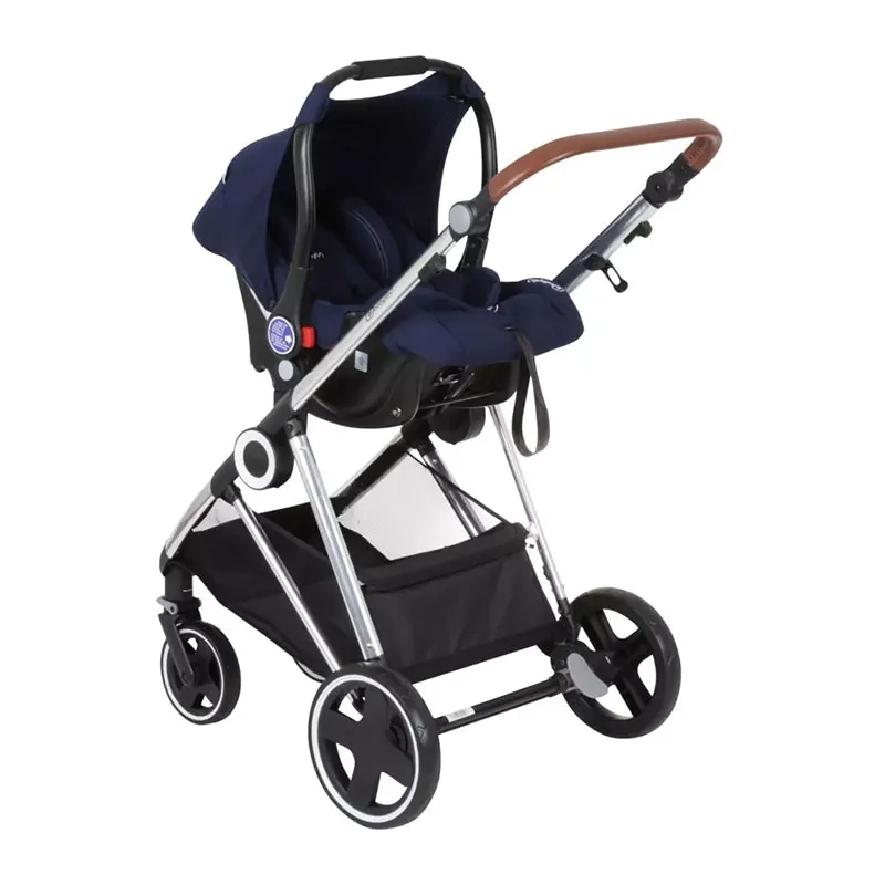 Trio Poussette transformable + Coque Gr.0+ Halime Bleu/Silver - 0m+-7