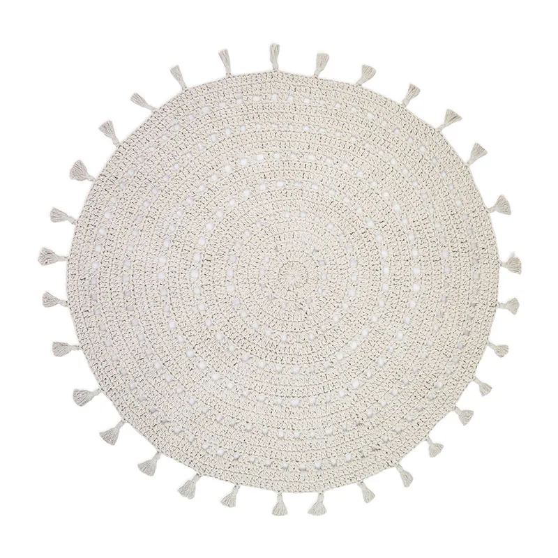 Tapis crochet Coton Nila Ecru - ø120cm-0