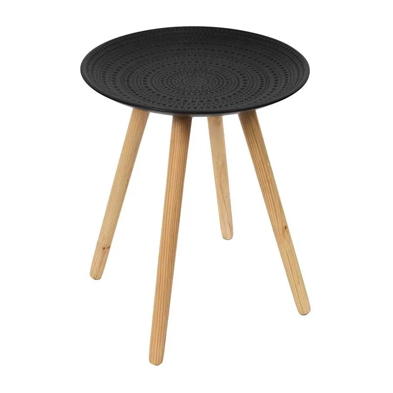 Table gigogne Ronde Noir - 49,5x49,5x42,5cm-4