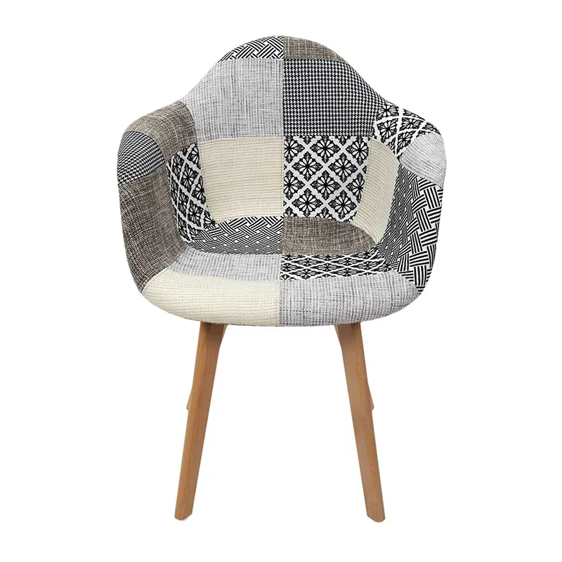 2 Fauteuil patchwork Gris - 59x85x63cm-3