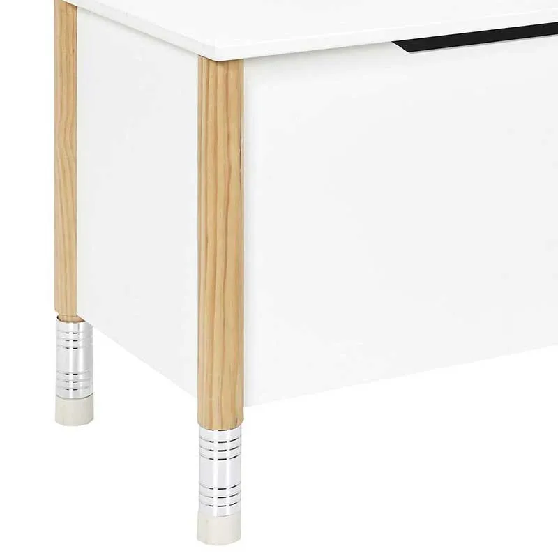 Banc coffre Crayon Bois/Blanc - 60x80x34cm-5