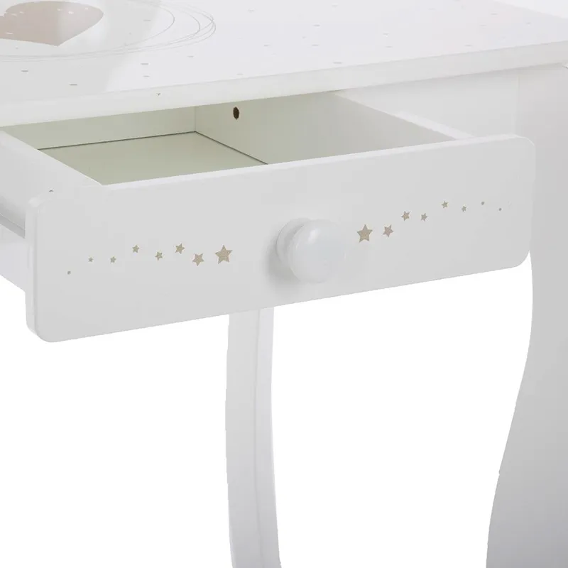 Coiffeuse & Tabouret Blanc - 92x50,5cm-4