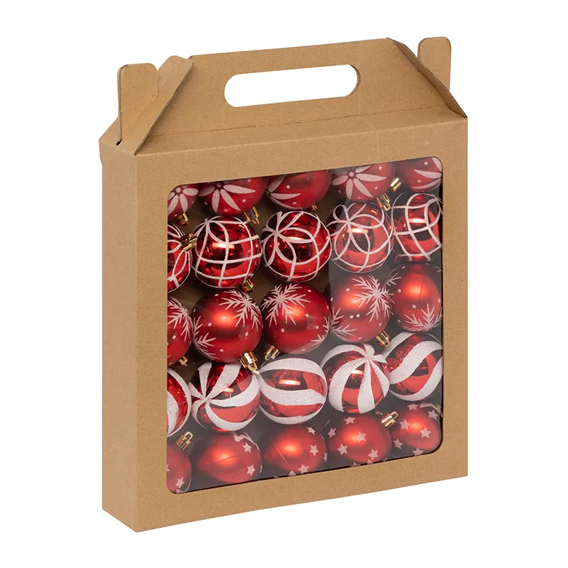 25 Boules Rouge/Blanc - ø6x7,2cm-0