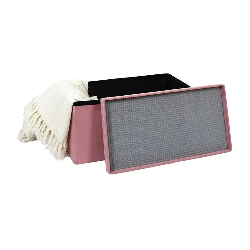 Coffre banc pliable Comp. Brique Rose - 52x27x30cm-8