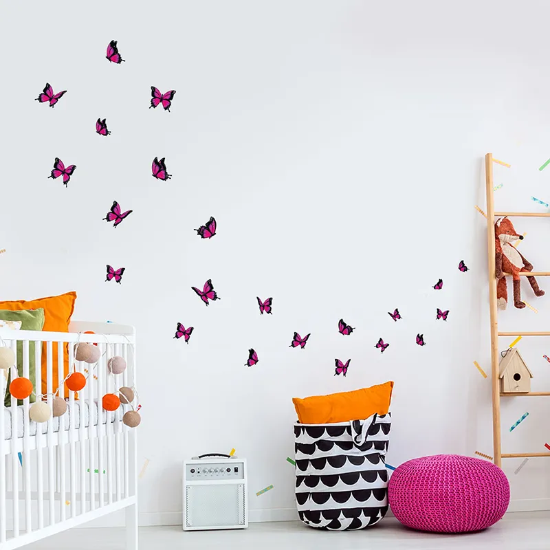 Stickers - Papillons roses-1