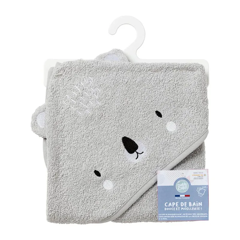 Cape de bain Coton Koala brodé - 70x70cm-3