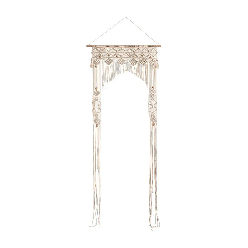 Rideau fil Arche macramé Ivoire - 90x200cm-0