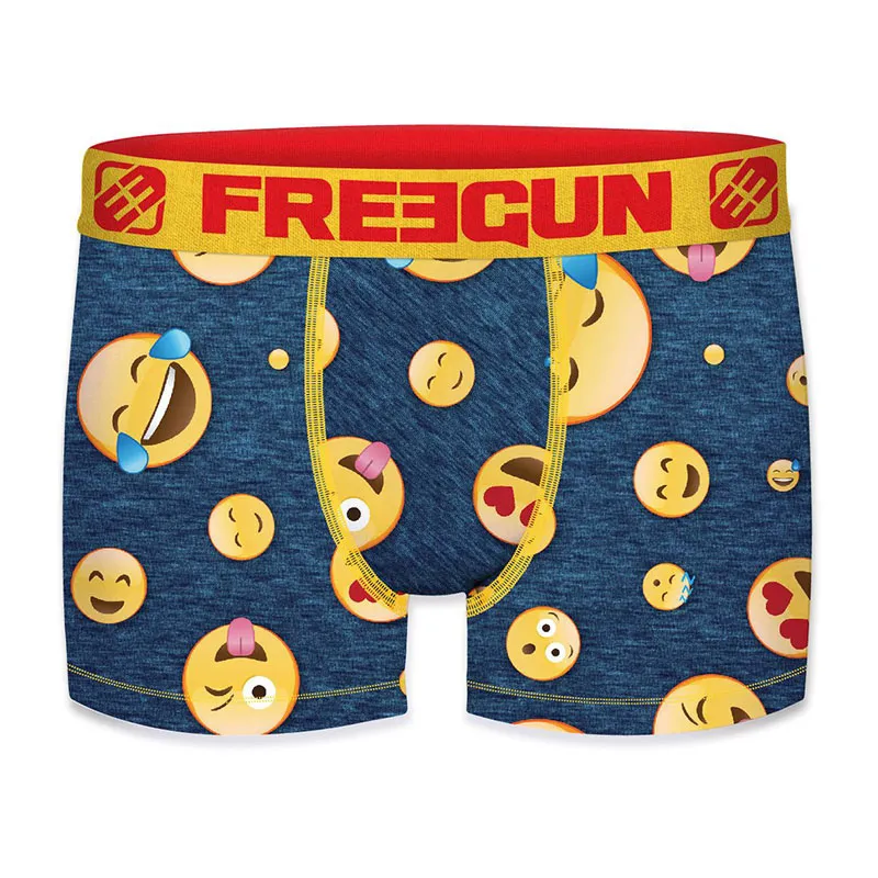 5 Boxers Homme Emoji - Bleu-2