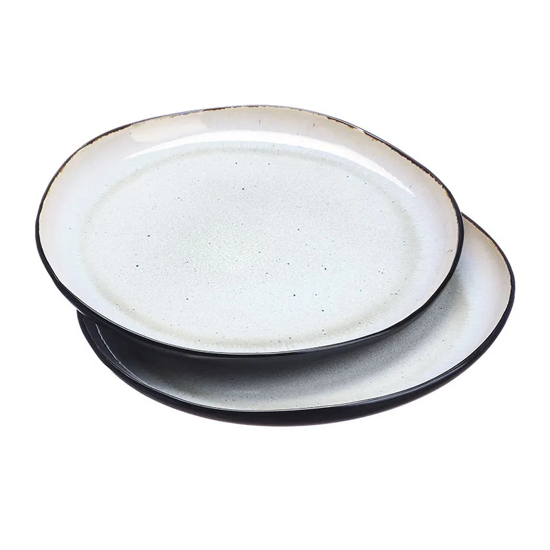 2 Plats de service Iris Blanc ivoire - Ø32cm-2