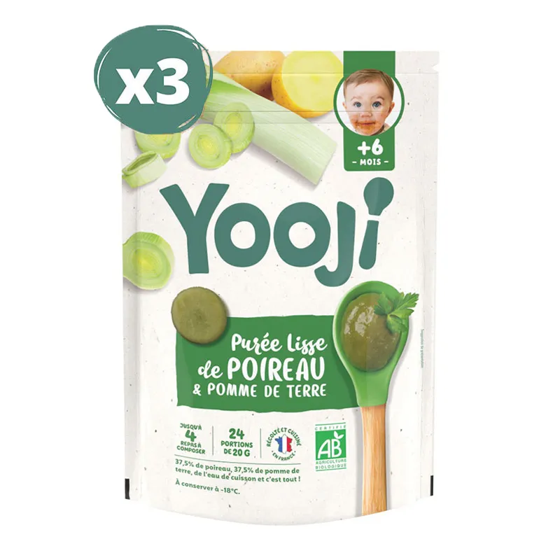 3x480g Purées de Poireaux BIO - 12 repas - 6m+-0