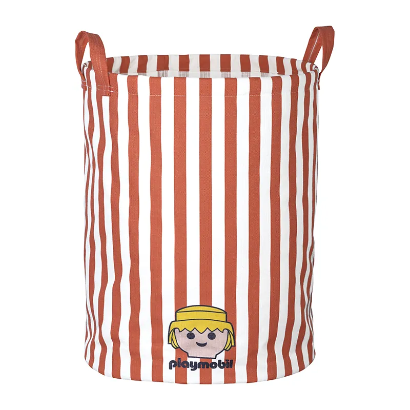 Panier à Linge Playmobil Rayures Rouge - 50x40x40cm-0