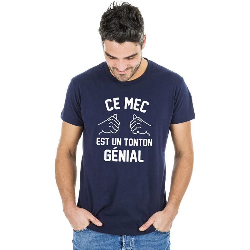 T-shirt Homme Ce mec est un tonton génial BIO - Navy-0