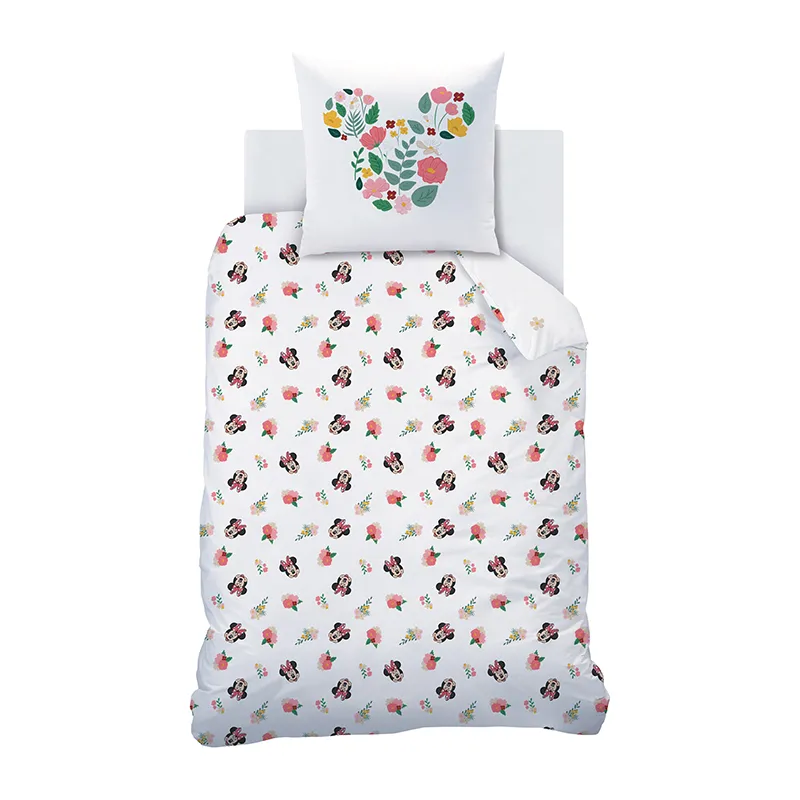 Parure 2pcs Coton réversible Minnie & Fleurs - 140x200cm-2
