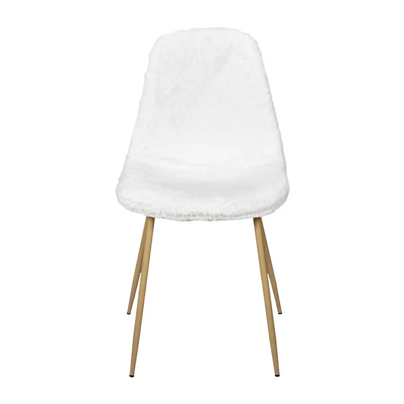 2 Chaises Aurea imitation fourrure Blanc - 46x57,5x57cm-2