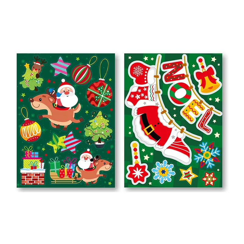 Déco. & Stickers Noël gel vitrostatique - 58pcs-4