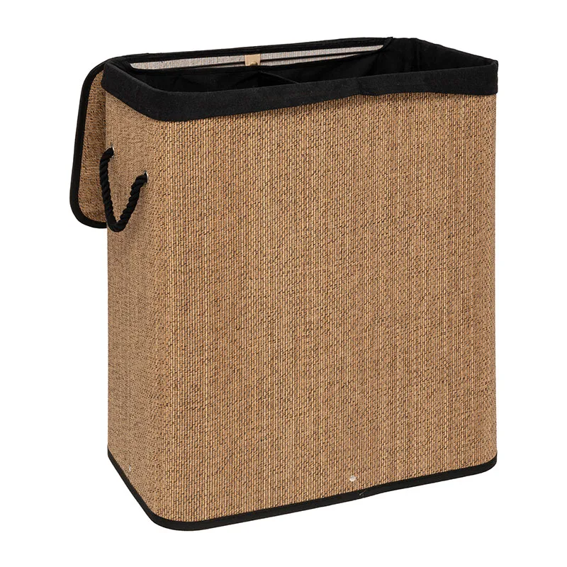 Panier à linge rectangle Bambou Noir - 100L-1