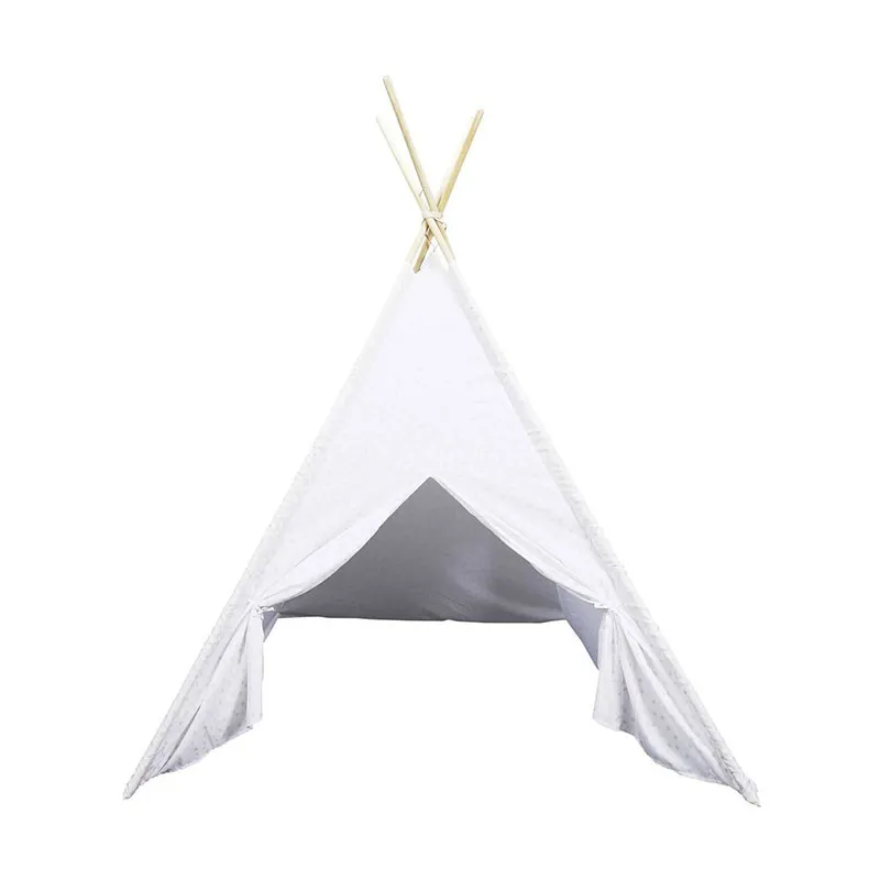 Tipi Blanc à pois Rose - 120x120x160cm-2