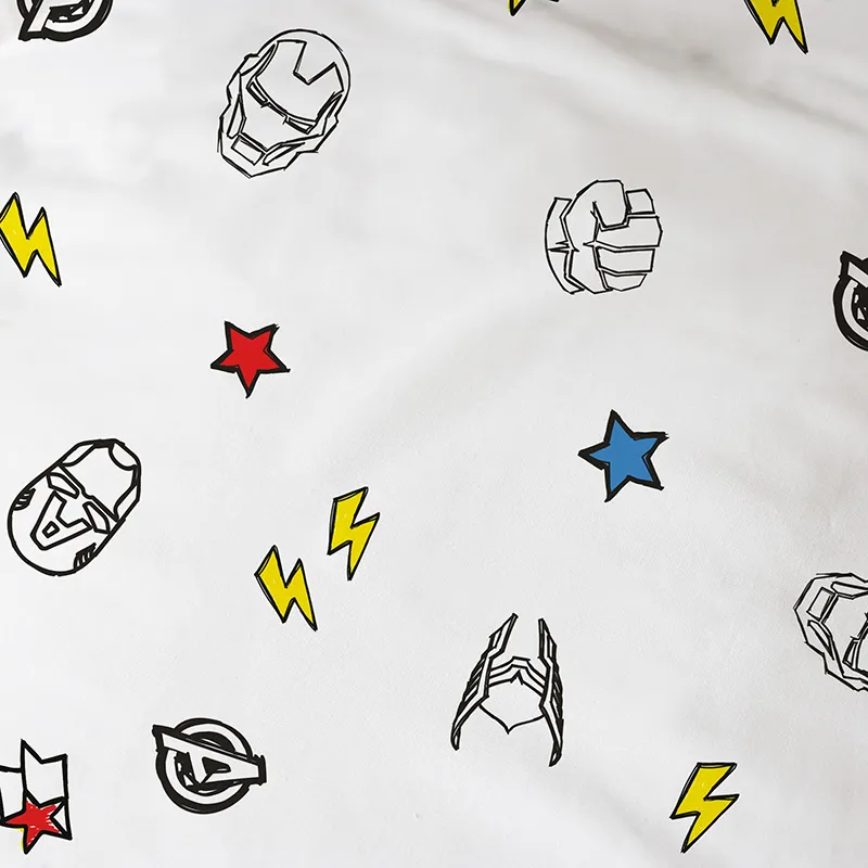 Parure 2pcs Avengers Home Sketches Blanc - 140x200cm-4