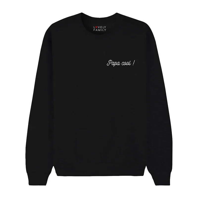Sweat Homme Papa cool - Noir-0
