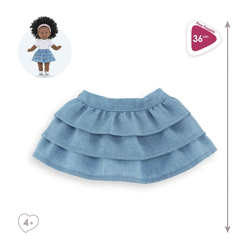 Jupe à volants Bleu poupée ma Corolle 36cm - 4+-3