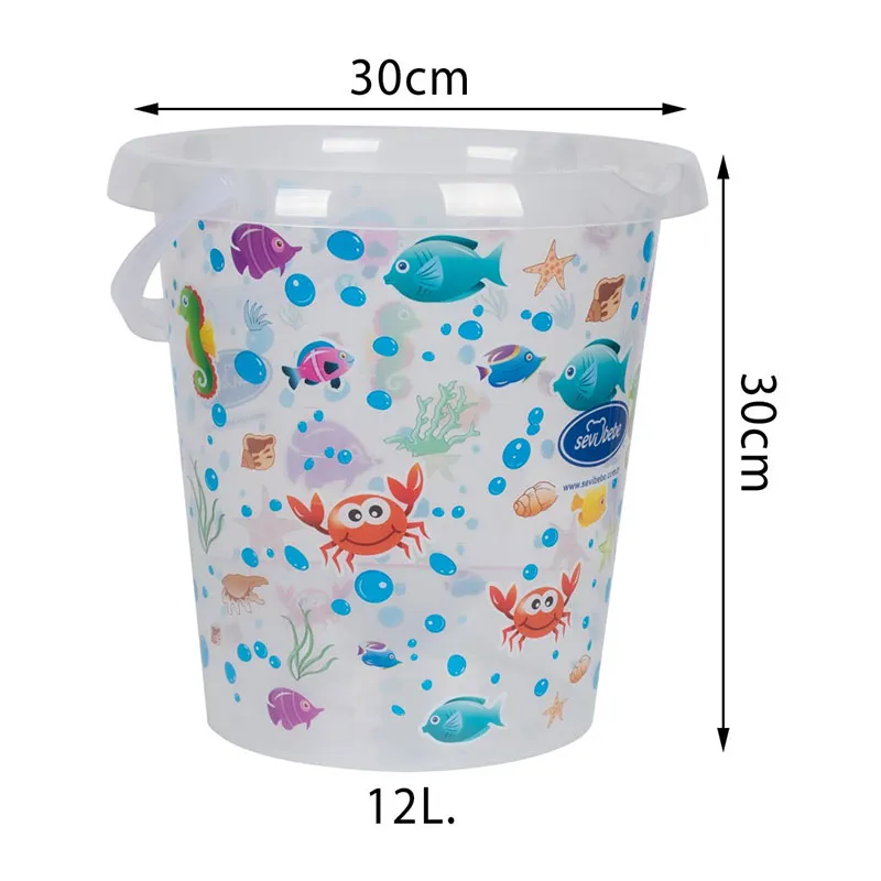 Seau Transparent à motif - 12L-2