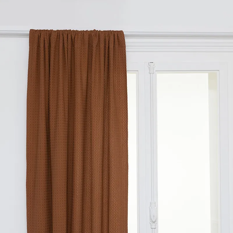 Rideau nid d'abeille Widdy Rouille - 130x260cm-0