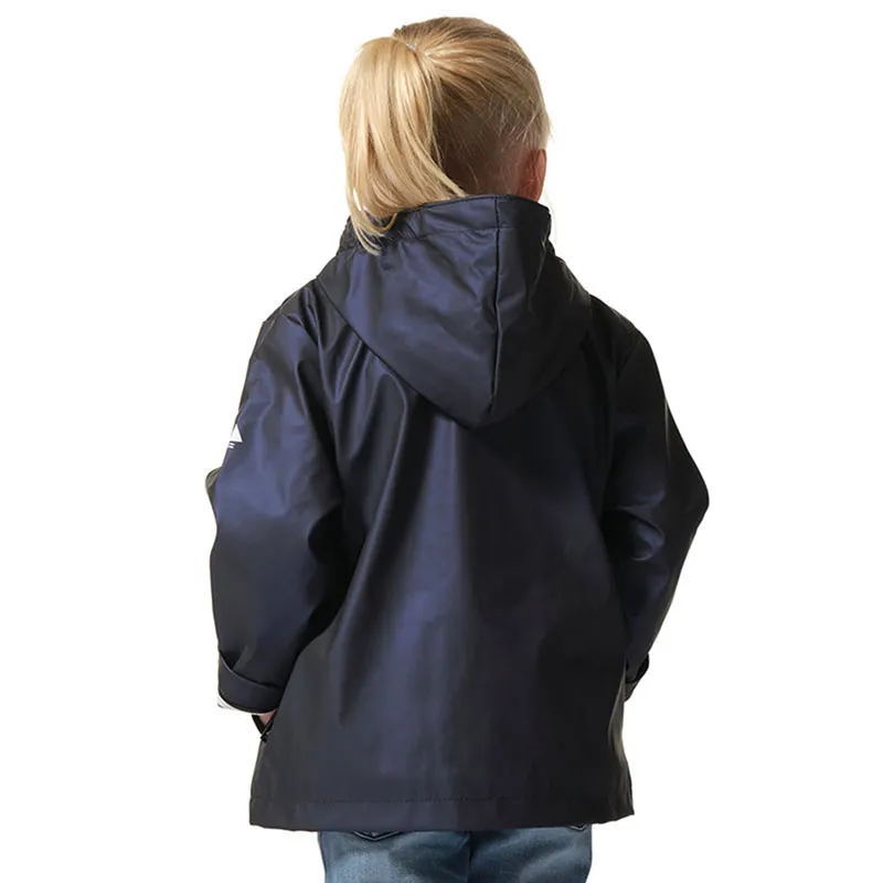 Ciré métallisé zippé à capuche doublé fille Nuagemet - Marine-2