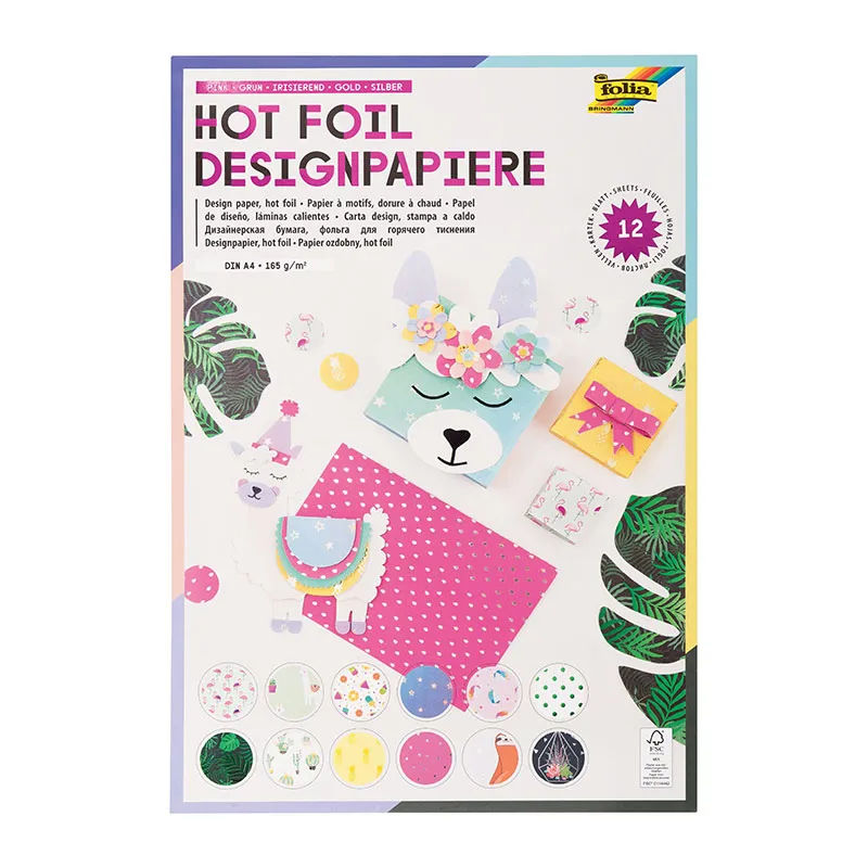 Bloc papier de couleur A4 12 feuilles Hotfoil II-0